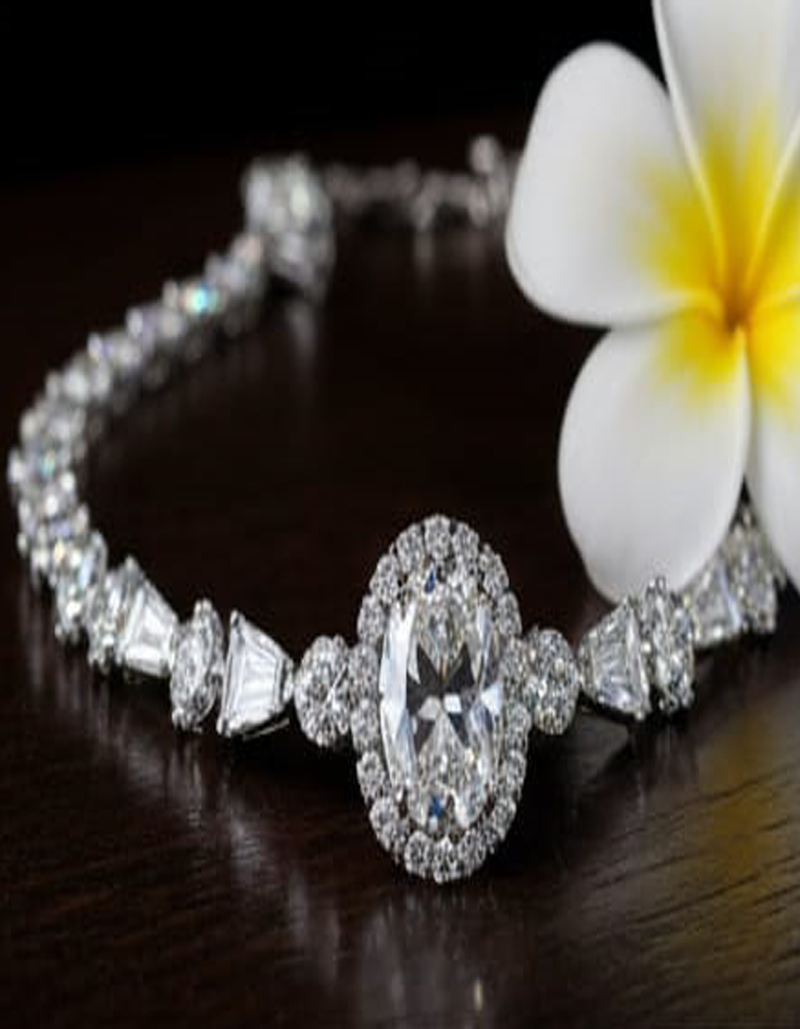 Classic CZ Diamond-Look Bridal Necklace and Earring Set - Adjustable Tassel