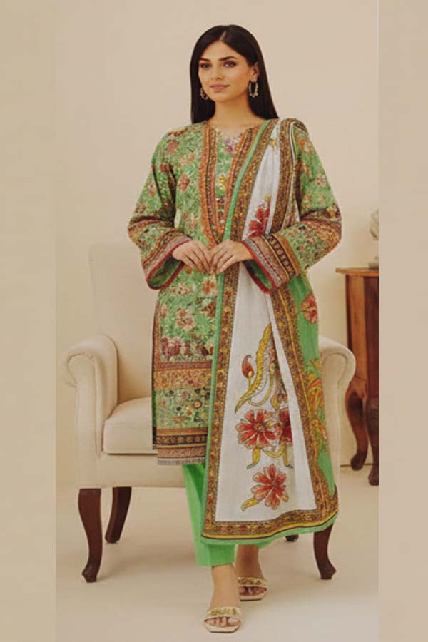 3 Piece Printed Khaddar Suit with Dupatta  SD-52252
