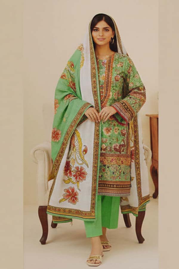 3 Piece Printed Khaddar Suit with Dupatta  SD-52252