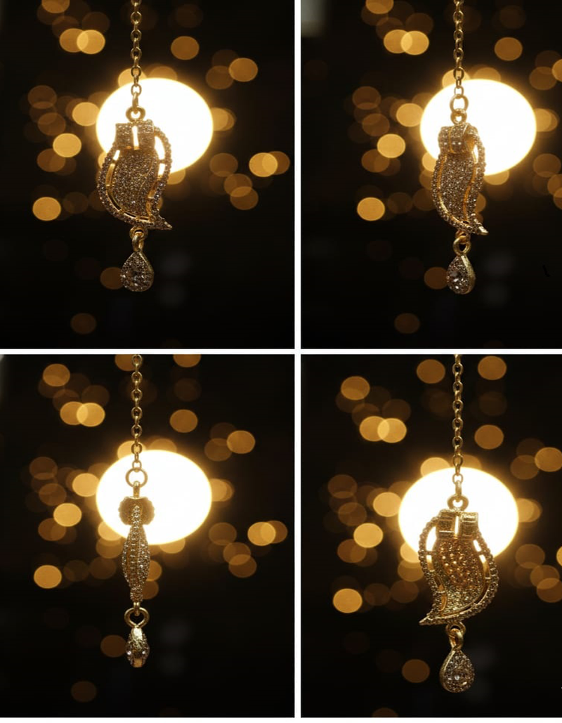 Complete Red Stone CZ Bridal Jewellery Set with Necklace, Earrings & Maang Tikka