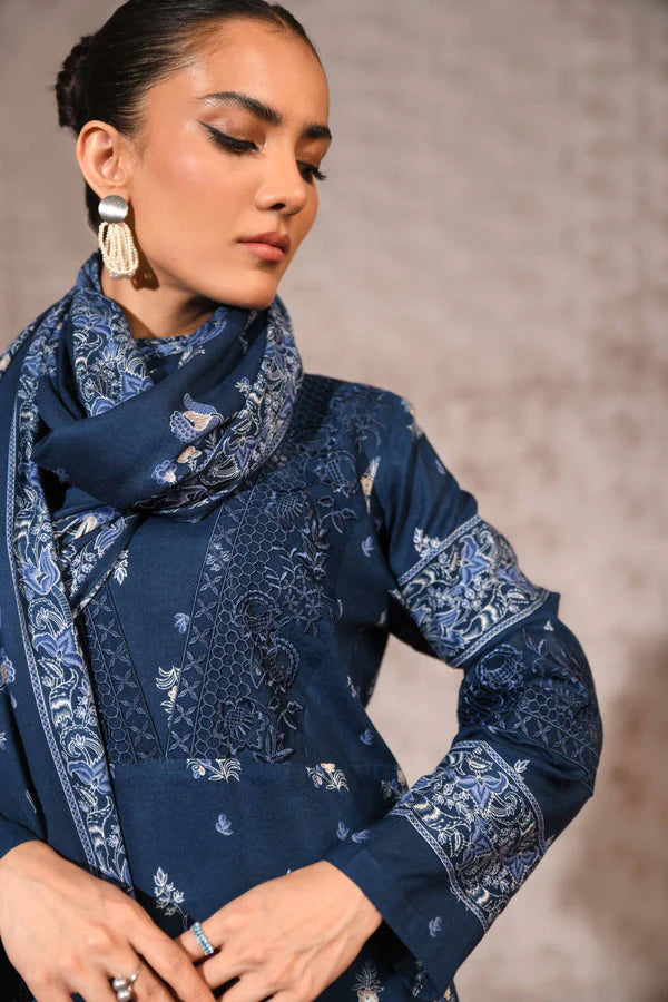 3 Piece - Printed Embroidered Suit - 42303175-R
