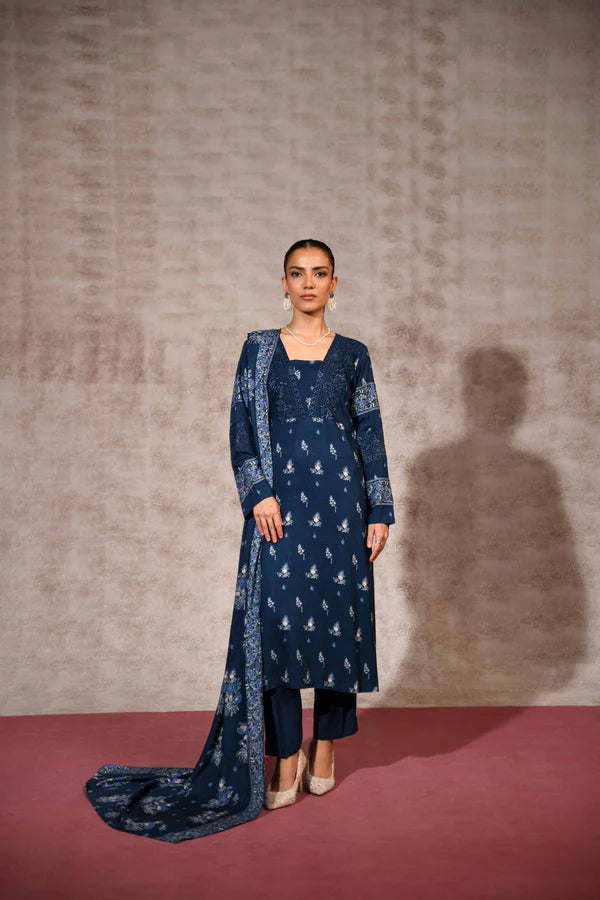 3 Piece - Printed Embroidered Suit - 42303175-R