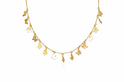 Heart Charm Solitaire CZ Station Gold Necklace Dainty Minimalist Everyday Jewelry Rose Dew Pakistan