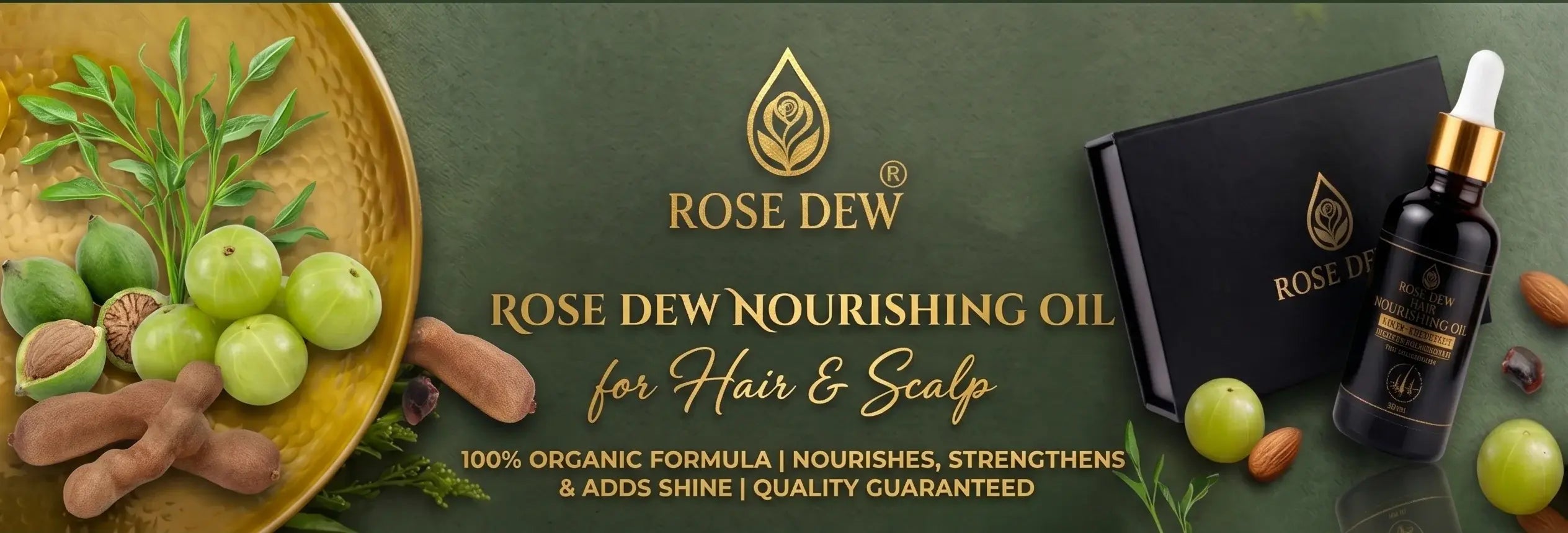 Rose Dew Nourishing Hair Oil for Hair & Scalp – 
100% Organic Formula with amla and natural herbs