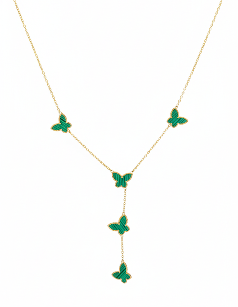 Title: Dainty Butterfly Charm Lariat Necklace