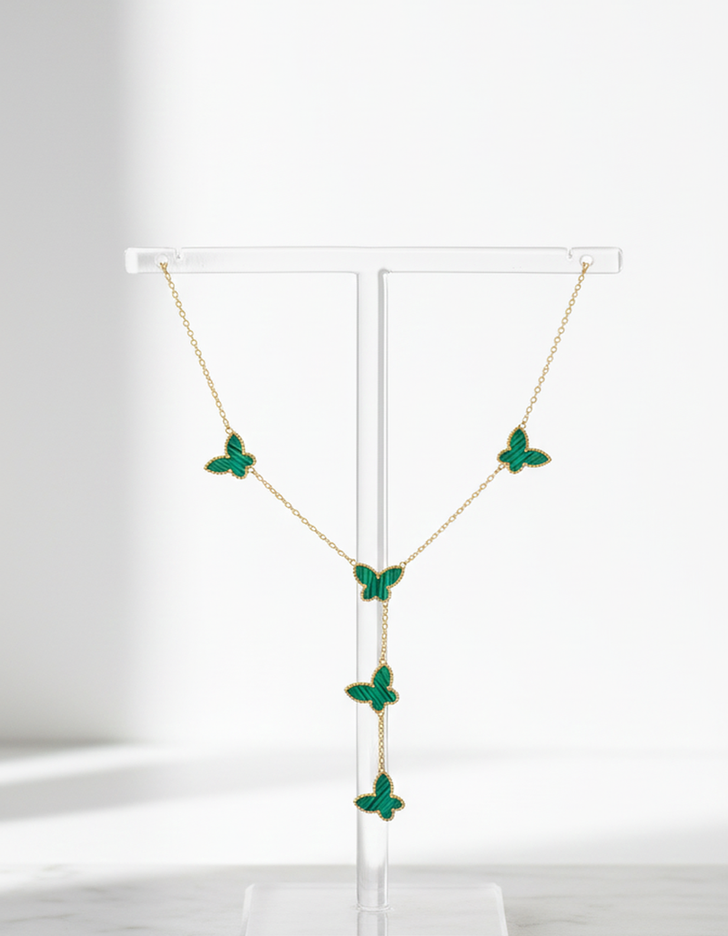 Title: Dainty Butterfly Charm Lariat Necklace