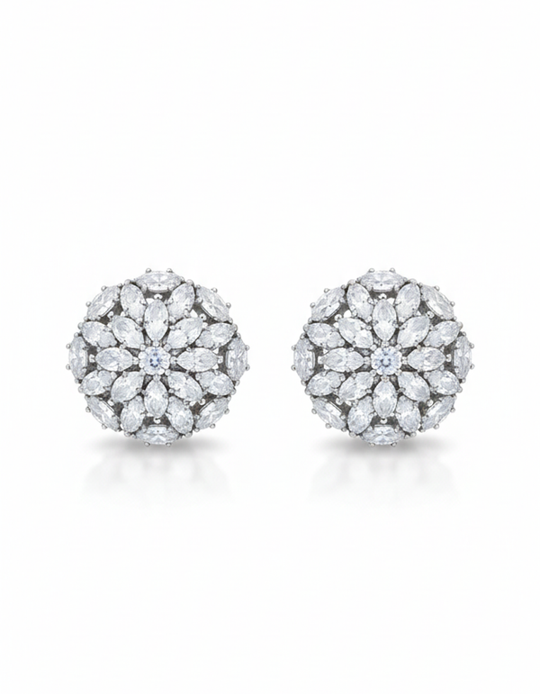 Brilliant Floral Cluster Studs