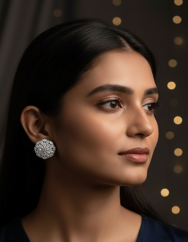 Brilliant Floral Cluster Studs