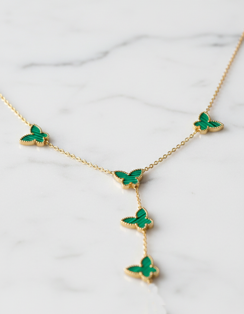 Title: Dainty Butterfly Charm Lariat Necklace