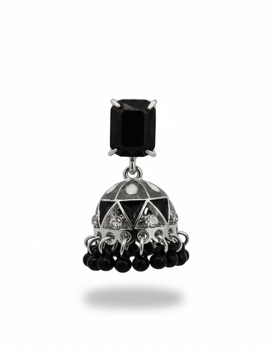 Vibrant Meenakari Jhumka Earrings with Kundan Stones and Beaded Drop