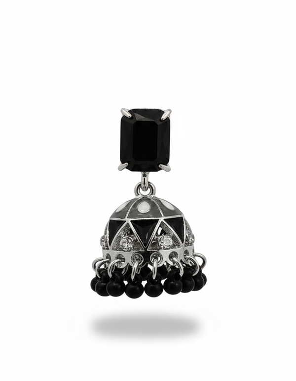 Vibrant Meenakari Jhumka Earrings with Kundan Stones and Beaded Drop