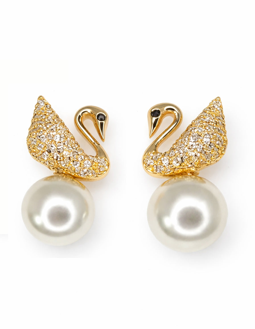 The Graceful Swan Pearl Studs