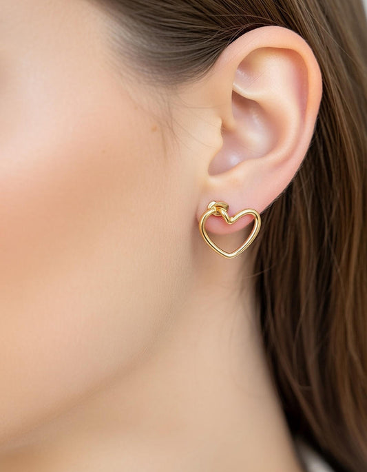 The Hand-Drawn Minimalist Heart Studs