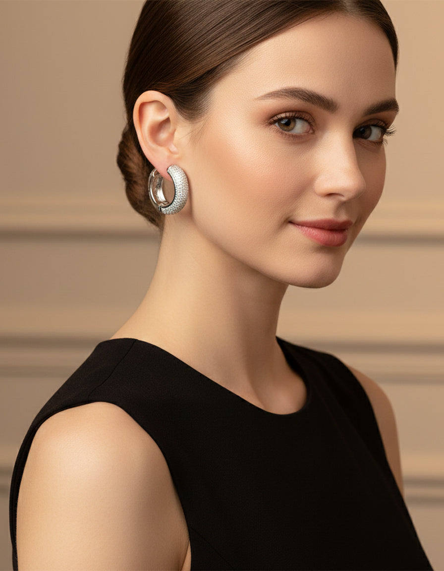 The Crystal-Encrusted Bali Hoop Earrings