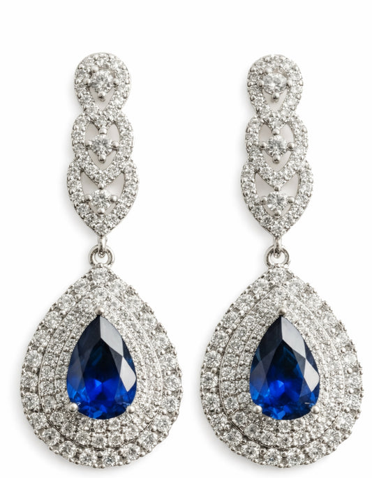 The Royal Azure Crystal Drop Earrings