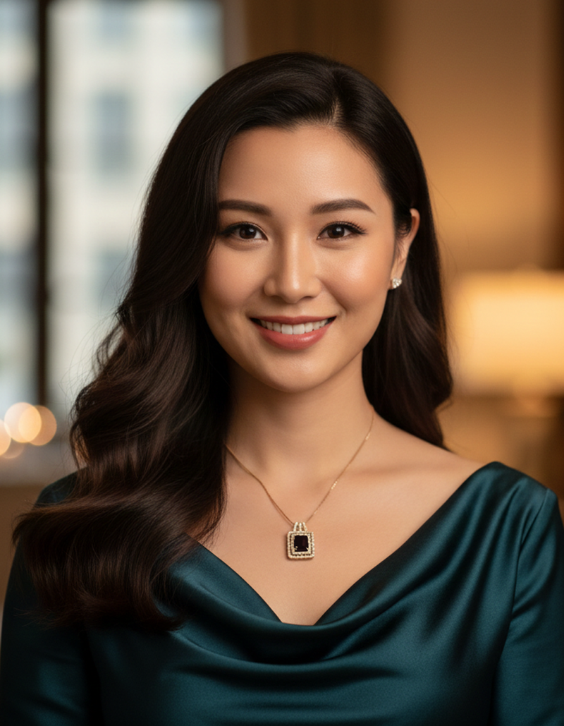 Luxurious Square Red Gemstone Halo Pendant Necklace