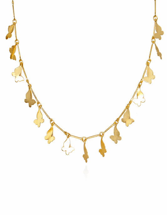 Golden monarch butterfly charm necklace gold chain pendant Rose Dew Pakistan
