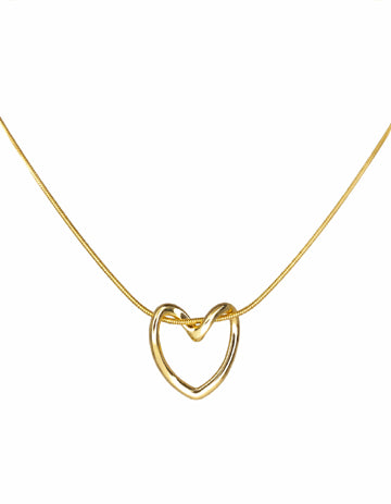 Golden radiant heart pendant necklace crystal clear gold tone Rose Dew Pakistan