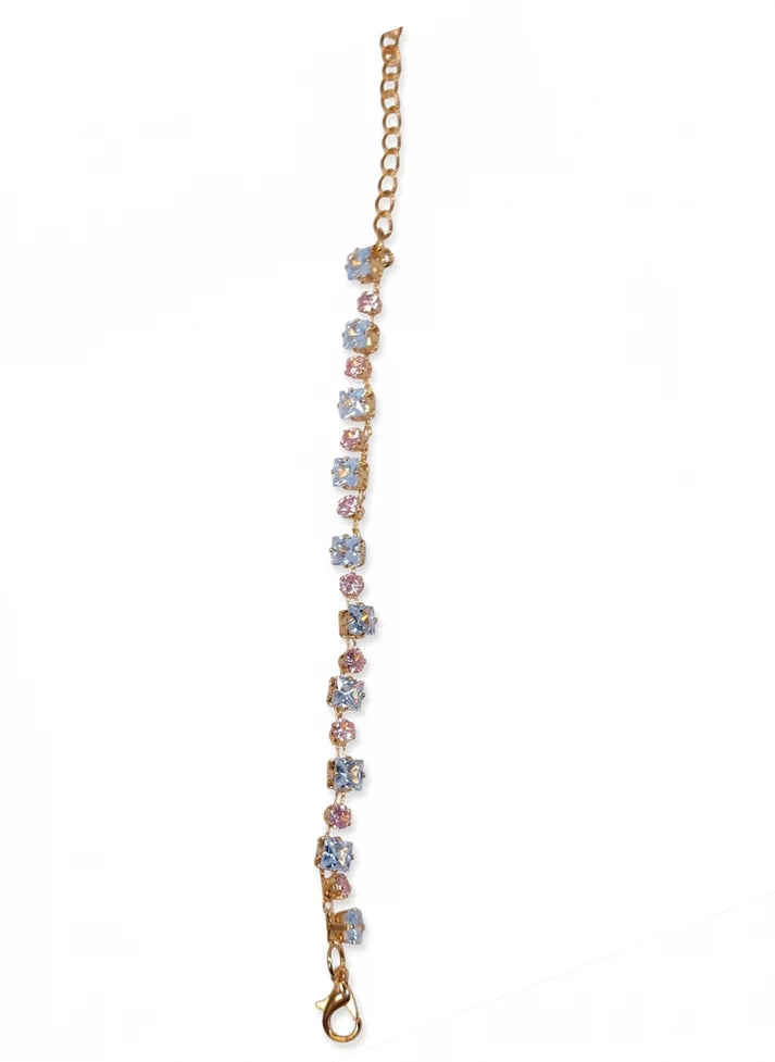 Pastel Dream CZ Tennis Bracelet Lavender Pink Gold