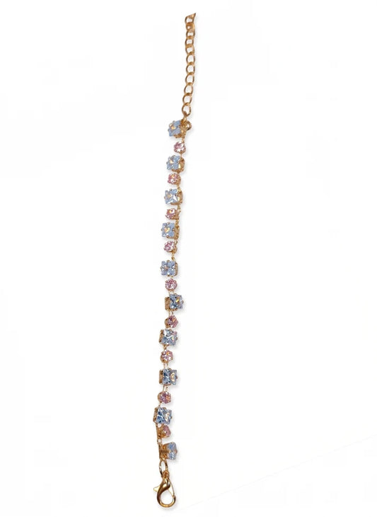 Pastel Dream CZ Tennis Bracelet Lavender Pink Gold