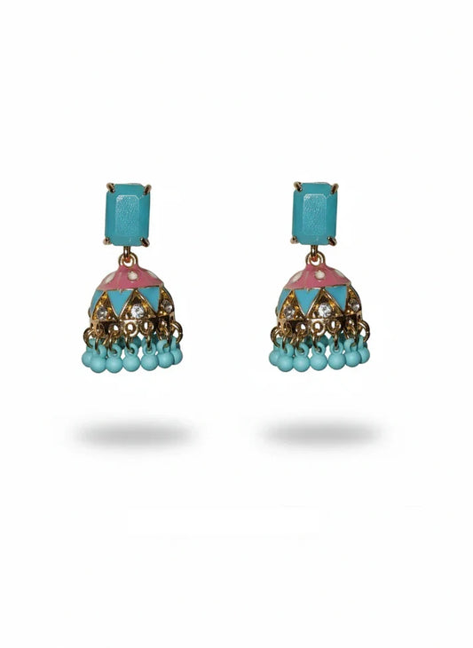 Vibrant Meenakari Kundan Jhumka Earringsac
